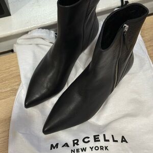 Black Leather Ankle Boots